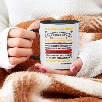 22Feels® Schwiegermutter Geschenk von Schwiegertochter bzw. Braut - Tasse mit Spruch (Weiss-Schwarz, 320ml)-TwoTone Tasse Weiss-Schwarz 320ml-22Feels