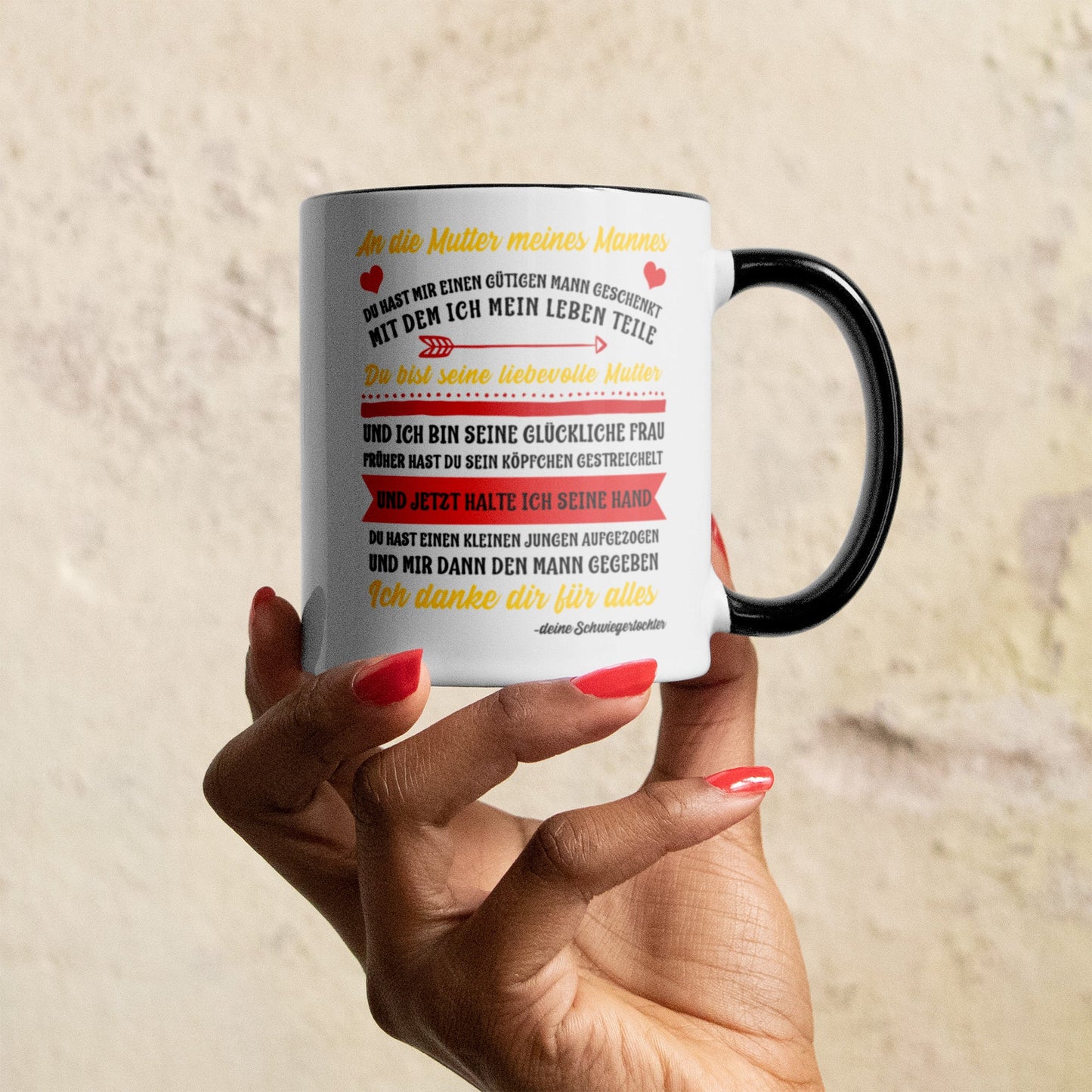 22Feels® Schwiegermutter Geschenk von Schwiegertochter bzw. Braut - Tasse mit Spruch (Weiss-Schwarz, 320ml)-TwoTone Tasse Weiss-Schwarz 320ml-22Feels