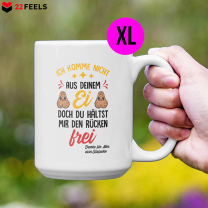 22Feels® Stiefvater Geschenk von Stiefsohn - XL Tasse mit Spruch (Weiss, 440ml)-Weisse XL Tasse 440ml-22Feels