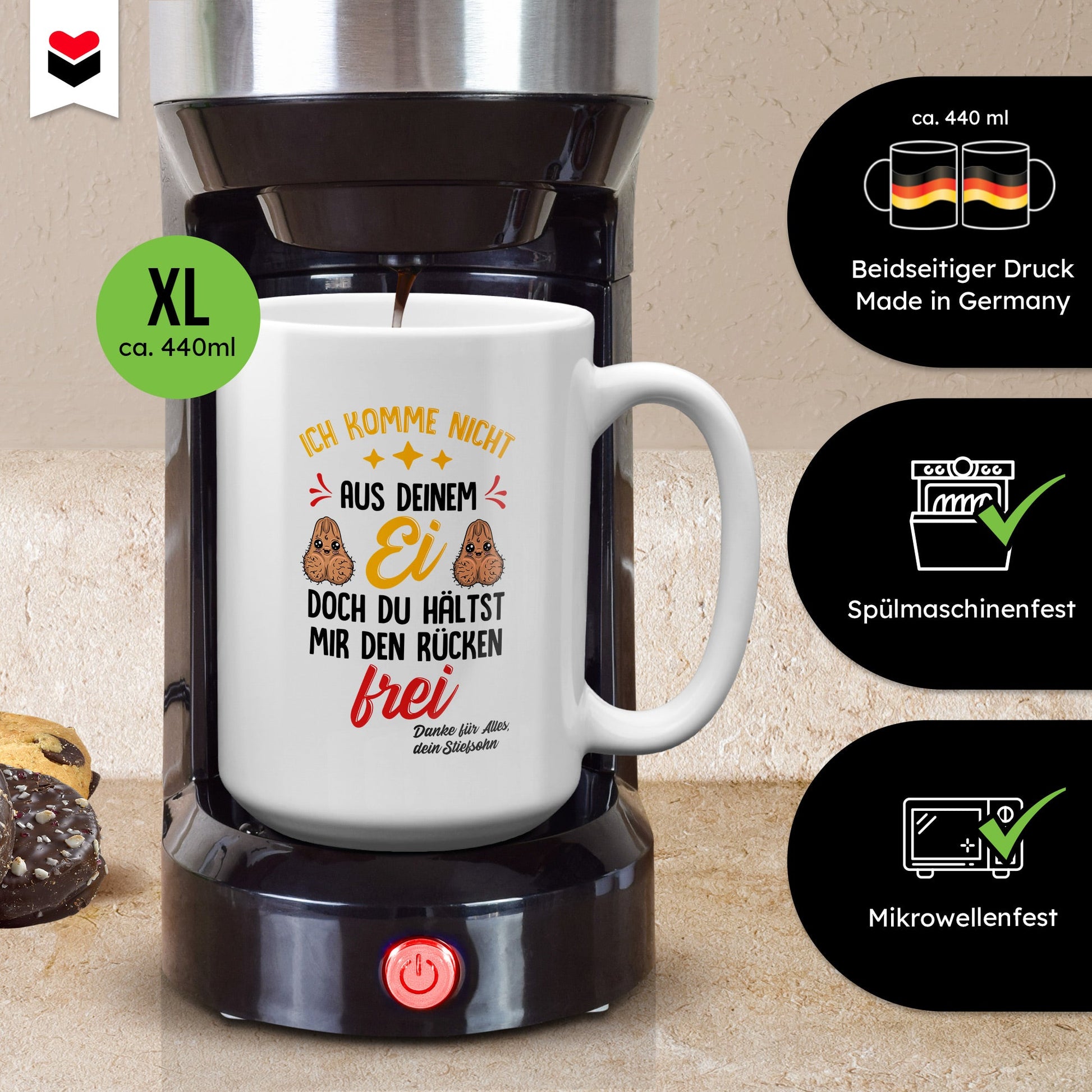 22Feels® Stiefvater Geschenk von Stiefsohn - XL Tasse mit Spruch (Weiss, 440ml)-Weisse XL Tasse 440ml-22Feels