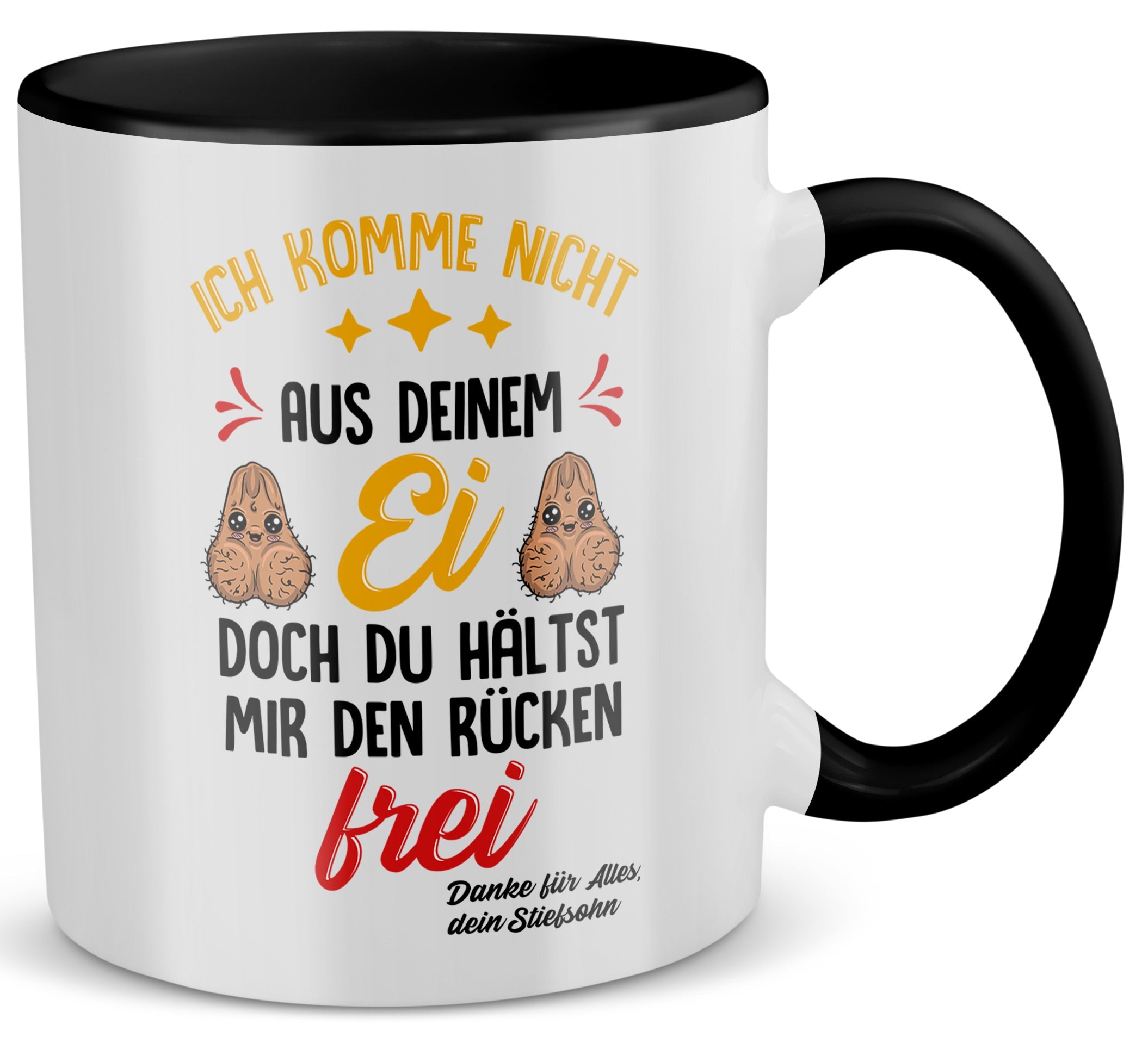 22Feels® Stiefvater Geschenk von Stiefsohn - Tasse mit Spruch (Weiss-Schwarz, 320ml)-TwoTone Tasse Weiss-Schwarz 320ml-22Feels