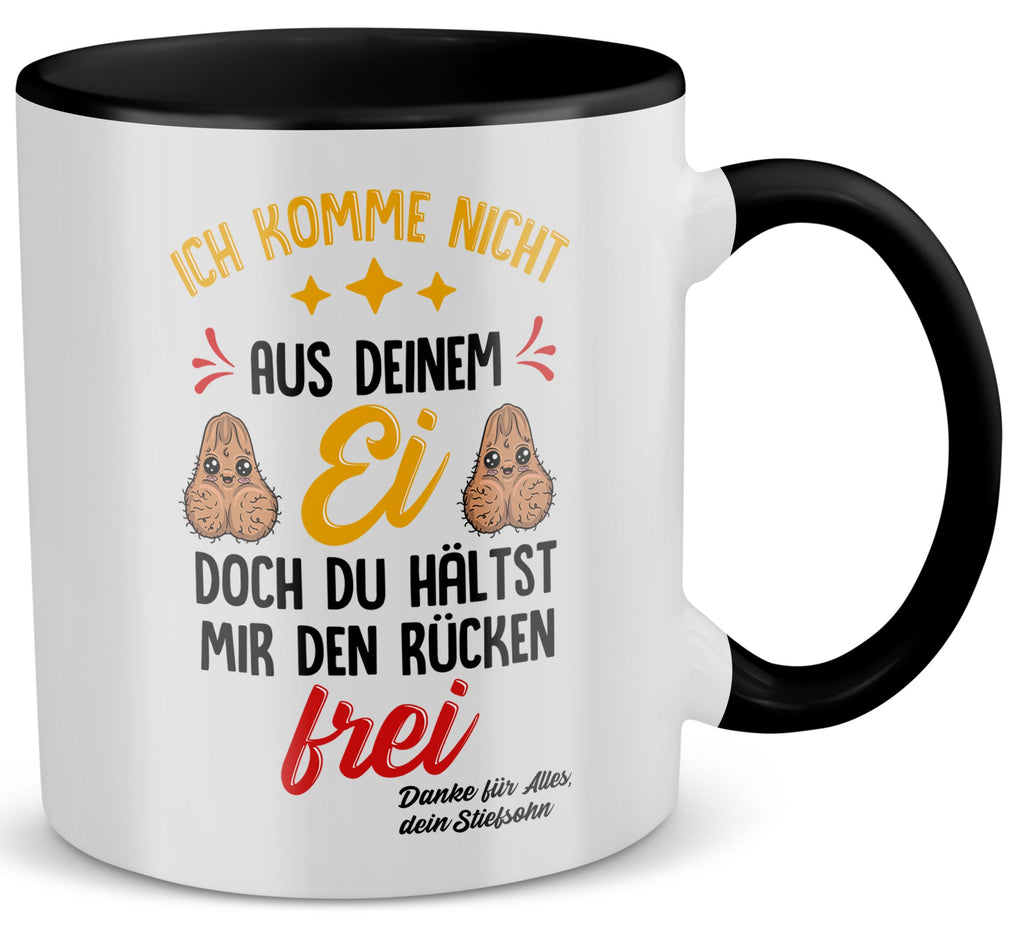 22Feels® Stiefvater Geschenk von Stiefsohn - Tasse mit Spruch (Weiss-Schwarz, 320ml)-TwoTone Tasse Weiss-Schwarz 320ml-22Feels