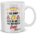 22Feels® Geschenk für Stiefvater von Stieftochter - Tasse mit Spruch: Du Hältst Mir Den Rücken Frei (Weiss, 320ml)-Weisse Tasse 320ml-22Feels