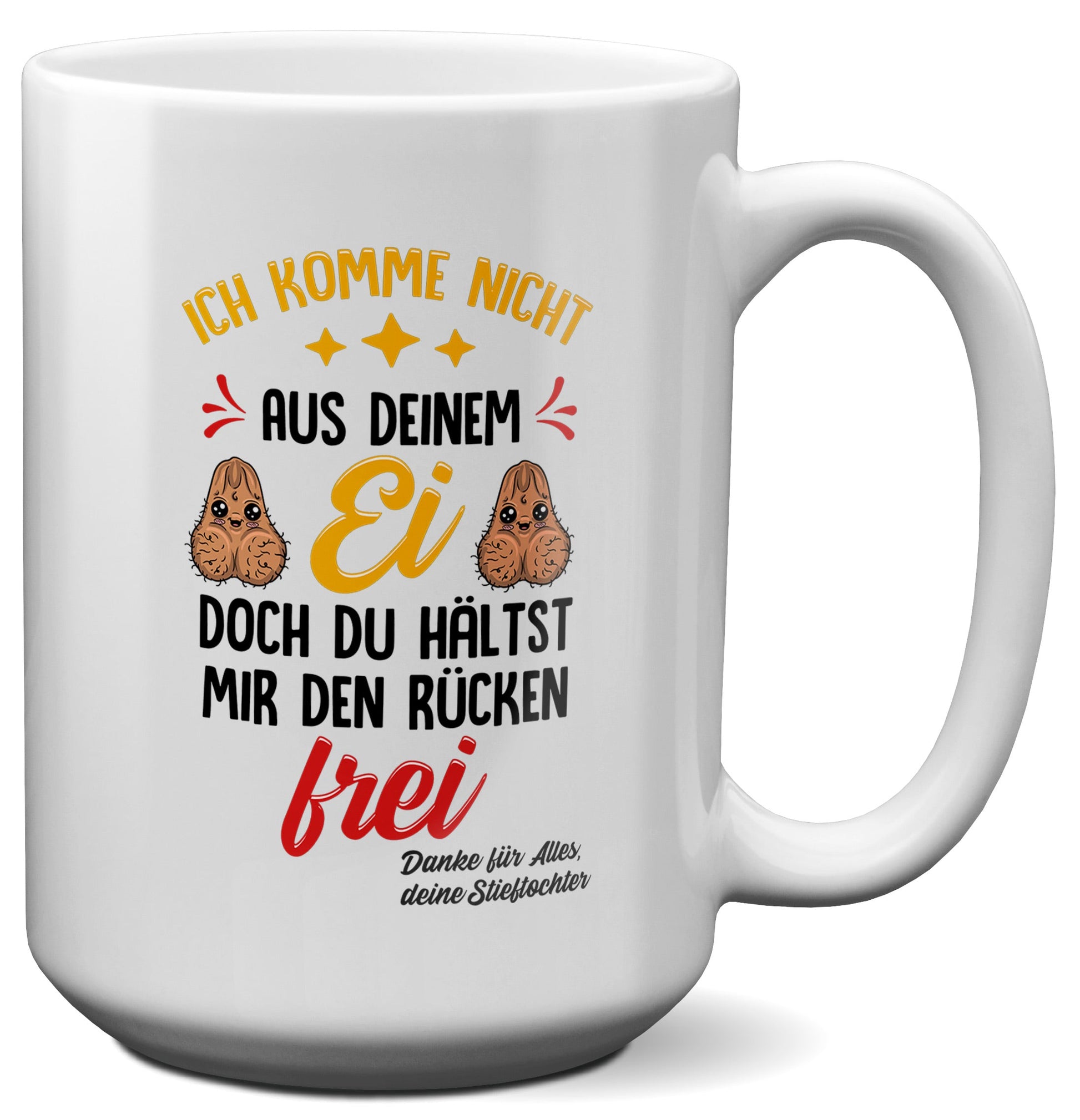 22Feels® Stiefvater Geschenk von Stieftochter - XL Tasse mit Spruch (Weiss, 440ml)-Weisse XL Tasse 440ml-22Feels