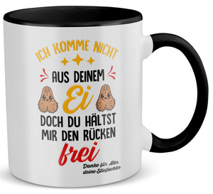 22Feels® Stiefvater Geschenk von Stieftochter - Tasse mit Spruch (Weiss-Schwarz, 320ml)-TwoTone Tasse Weiss-Schwarz 320ml-22Feels