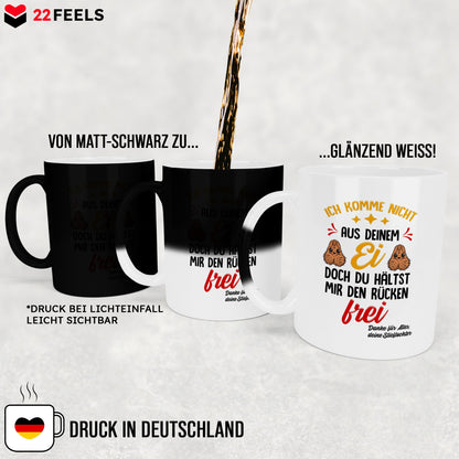22Feels® Stiefvater Geschenk von Stieftochter - Zaubertasse mit Spruch (Matt-Schwarz und Weiss, 320ml)-Farbwechsel Tasse Matt 320ml-22Feels