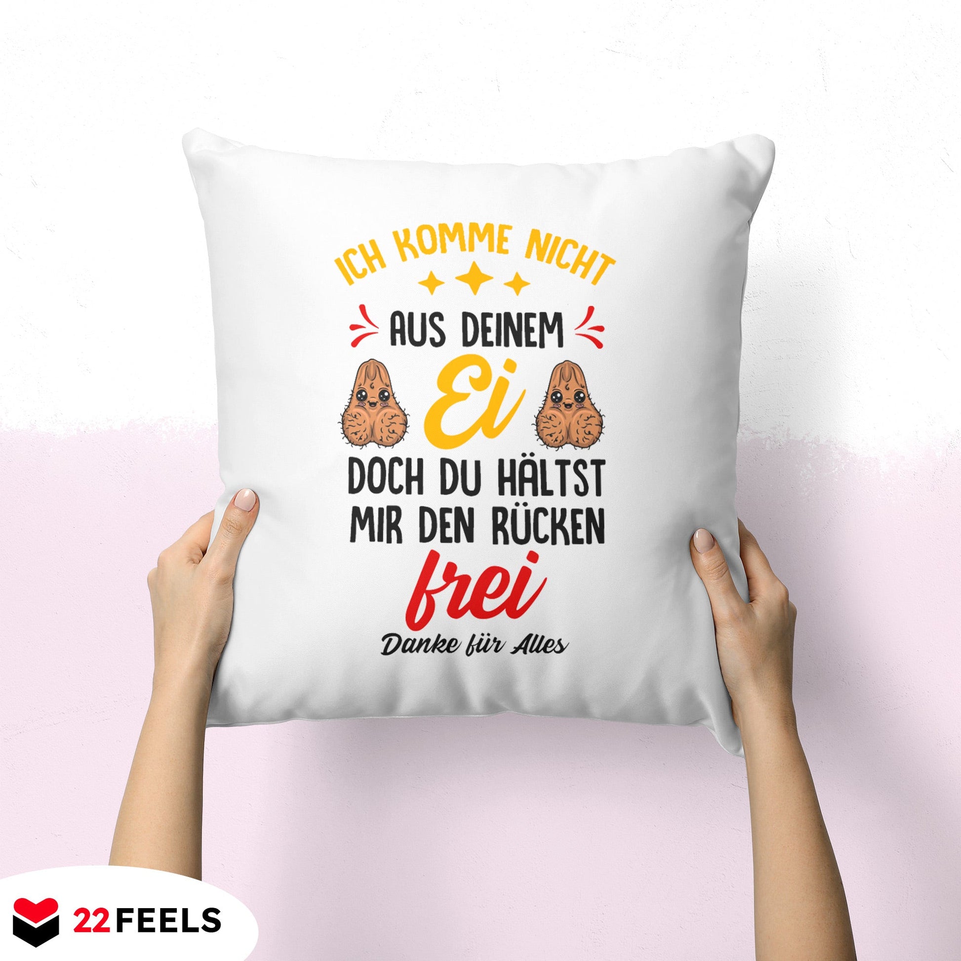 22Feels® Stiefvater Geschenk - Kissen mit Spruch (Weiss 40x40cm)-Kissen Weiss 40x40-22Feels