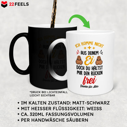 22Feels® Stiefvater Geschenk - Zaubertasse mit Spruch (Matt-Schwarz und Weiss, 320ml)-Farbwechsel Tasse Matt 320ml-22Feels