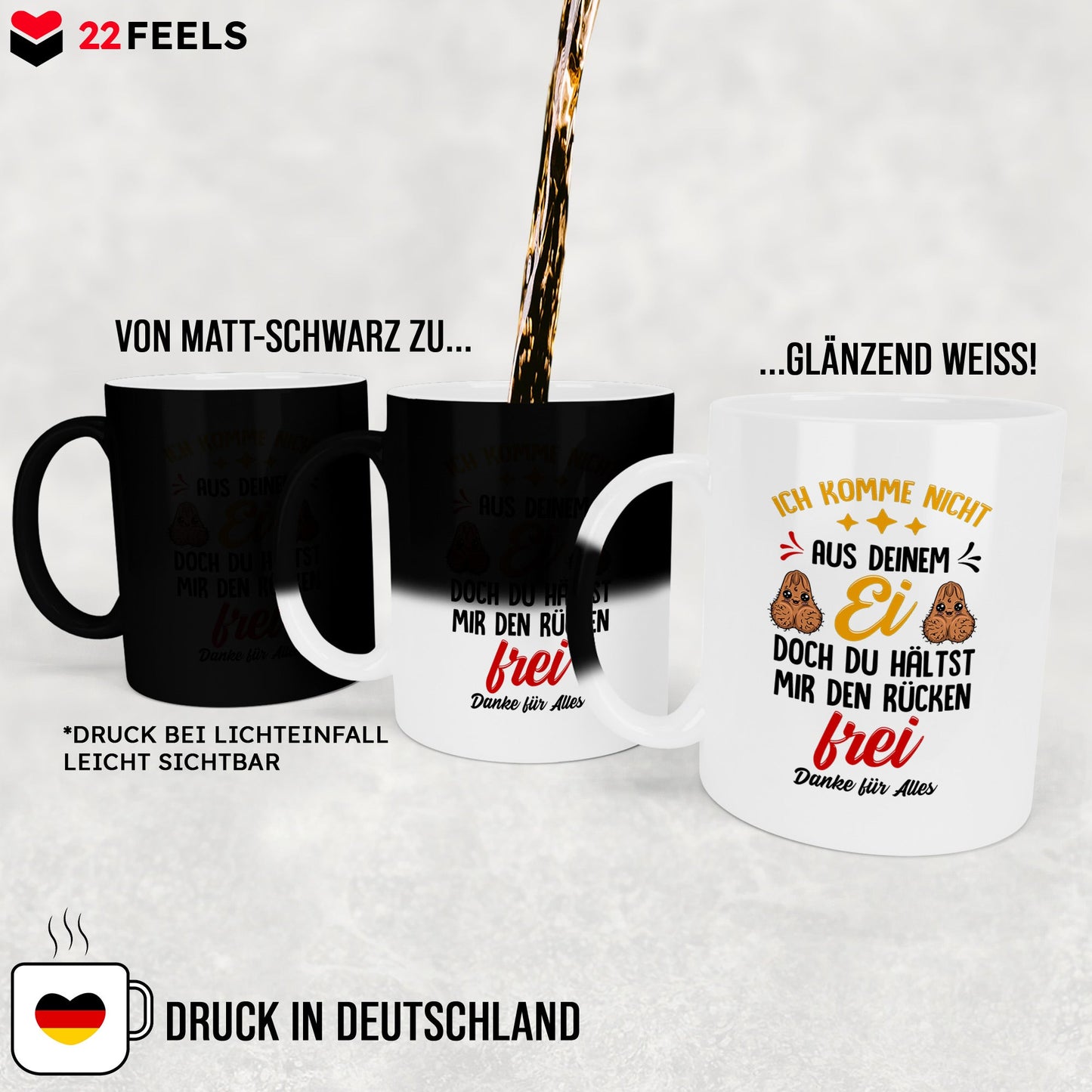 22Feels® Stiefvater Geschenk - Zaubertasse mit Spruch (Matt-Schwarz und Weiss, 320ml)-Farbwechsel Tasse Matt 320ml-22Feels