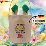 22Feels® Stiefpapa Stiefvater Osterkorb mit Henkel Ostergeschenk Tragetasche Ostern Deko Osternest Körbchen Hasenohren (Beige/Grün)-Ostern Tragetasche-22Feels