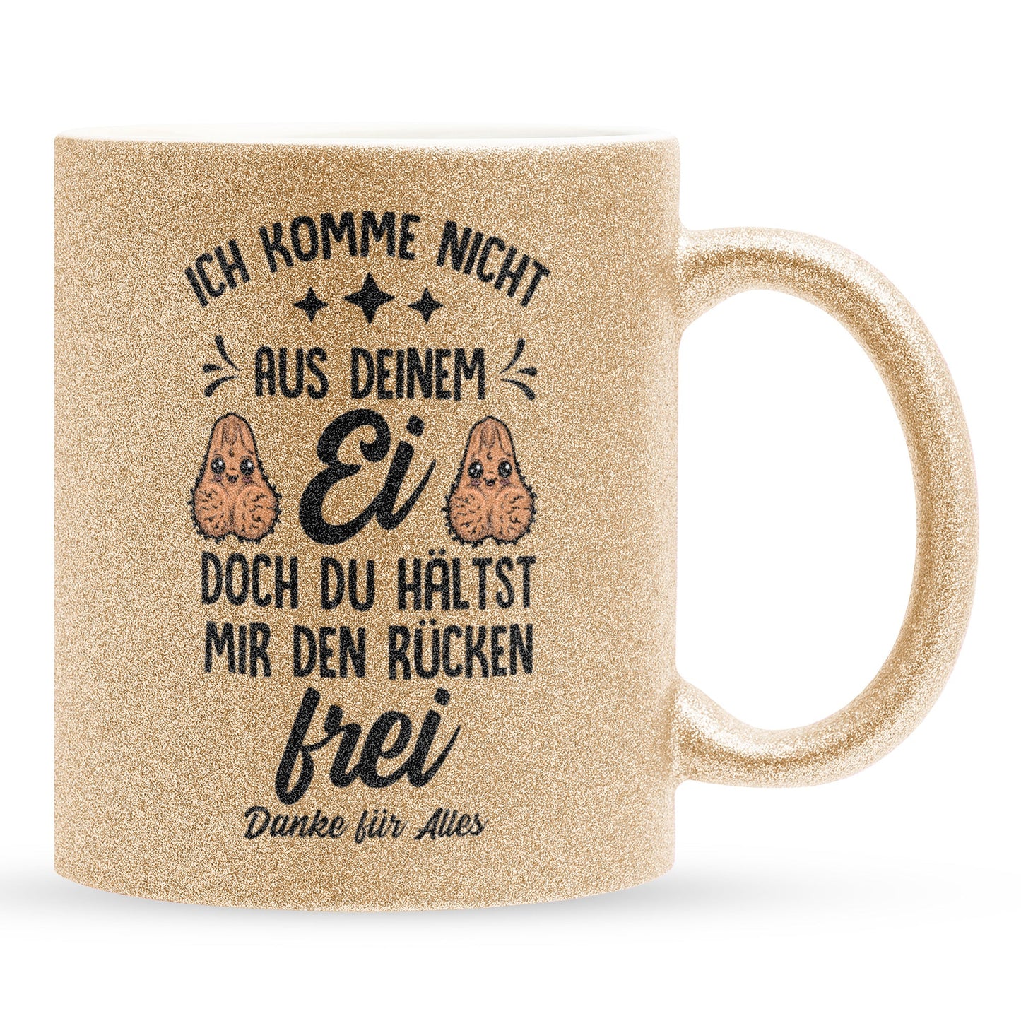 22Feels® Stiefvater Geschenk - Glitzertasse mit Spruch (Gold, 320ml)-Glitzertasse Gold 320ml-22Feels