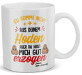 22Feels® Geschenk für Stiefvater von Stiefsohn - Tasse mit Spruch: Du Hast Mich Gut Erzogen (Weiss, 320ml)-Weisse Tasse 320ml-22Feels
