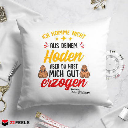 22Feels® Stiefvater Geschenk von Stiefsohn - Kissen mit Spruch (Weiss 40x40cm)-Kissen Weiss 40x40-22Feels