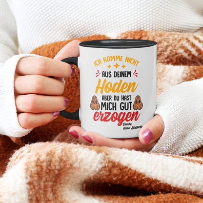 22Feels® Stiefvater Geschenk von Stieftochter - Tasse mit Spruch (Weiss-Schwarz, 320ml)-TwoTone Tasse Weiss-Schwarz 320ml-22Feels