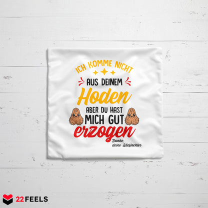 22Feels® Stiefvater Geschenk von Stieftochter - Kissen mit Spruch (Weiss 40x40cm)-Kissen Weiss 40x40-22Feels