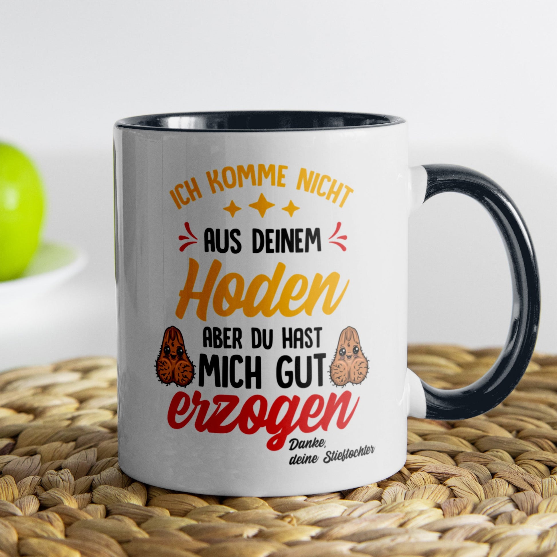 22Feels® Stiefvater Geschenk von Stieftochter - Tasse mit Spruch (Weiss-Schwarz, 320ml)-TwoTone Tasse Weiss-Schwarz 320ml-22Feels