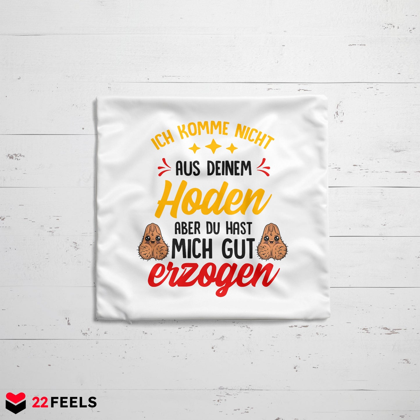 22Feels® Stiefvater Geschenk - Kissen mit Spruch (Weiss 40x40cm)-Kissen Weiss 40x40-22Feels
