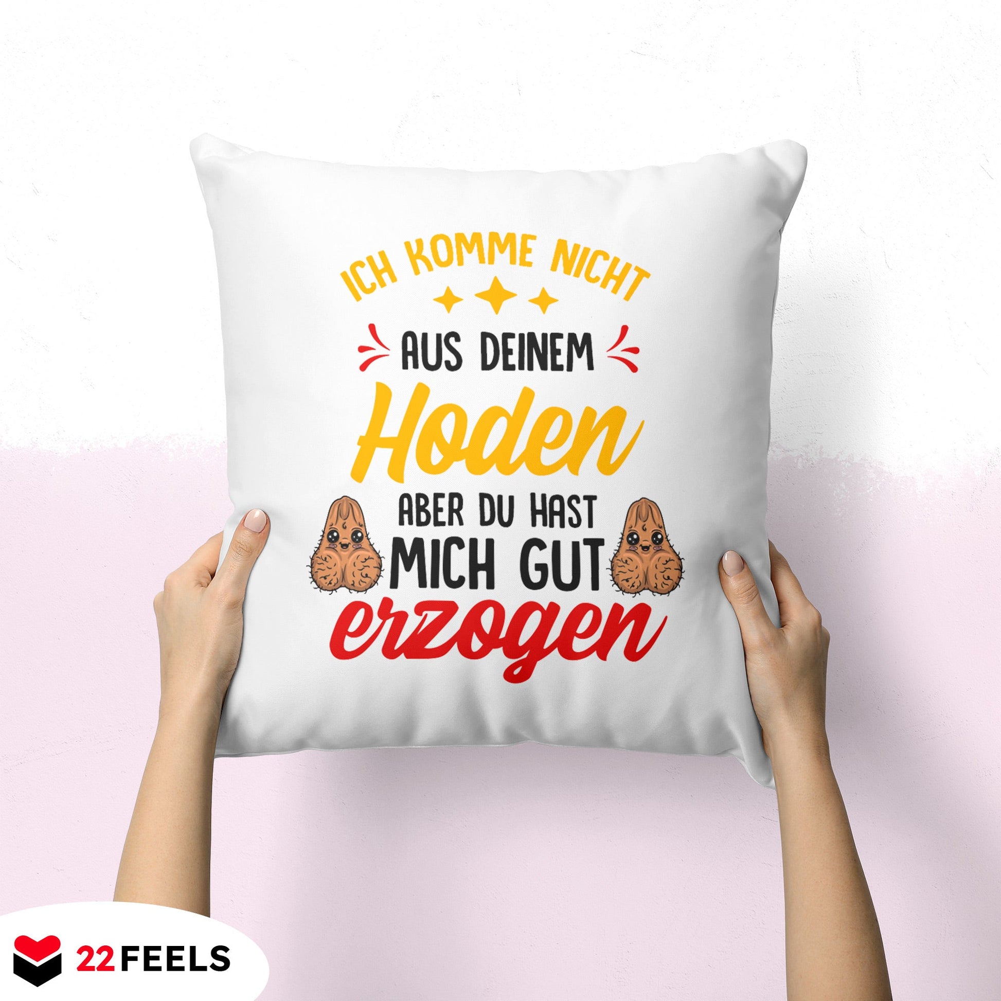 22Feels® Stiefvater Geschenk - Kissen mit Spruch (Weiss 40x40cm)-Kissen Weiss 40x40-22Feels
