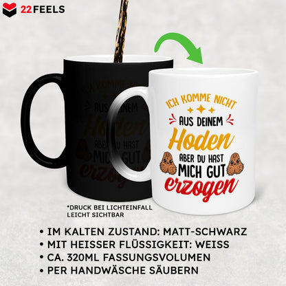 22Feels® Stiefvater Geschenk - Zaubertasse mit Spruch (Matt-Schwarz und Weiss, 320ml)-Farbwechsel Tasse Matt 320ml-22Feels