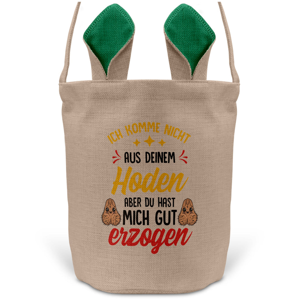 22Feels® Stiefpapa Stiefvater Osterkorb mit Henkel Ostergeschenk Tragetasche Ostern Deko Osternest Körbchen Hasenohren (Beige/Grün)-Ostern Tragetasche-22Feels
