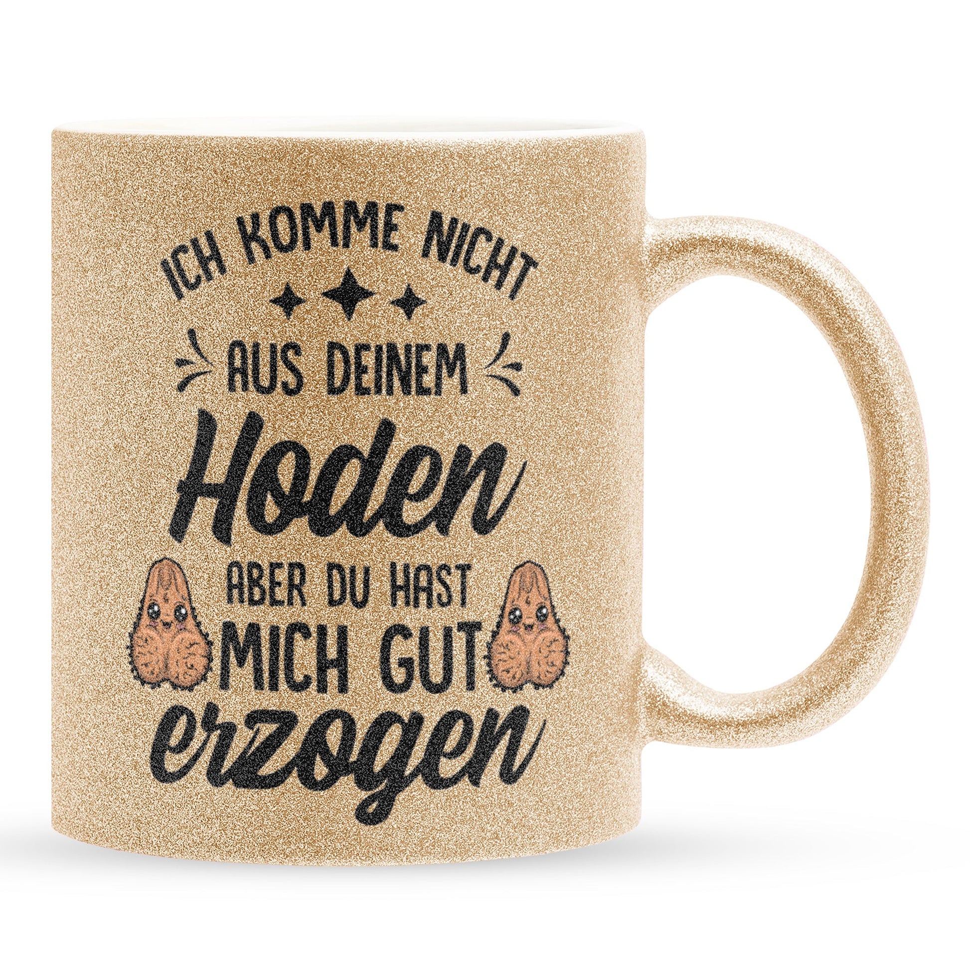 22Feels® Stiefvater Geschenk - Glitzertasse mit Spruch (Gold, 320ml)-Glitzertasse Gold 320ml-22Feels