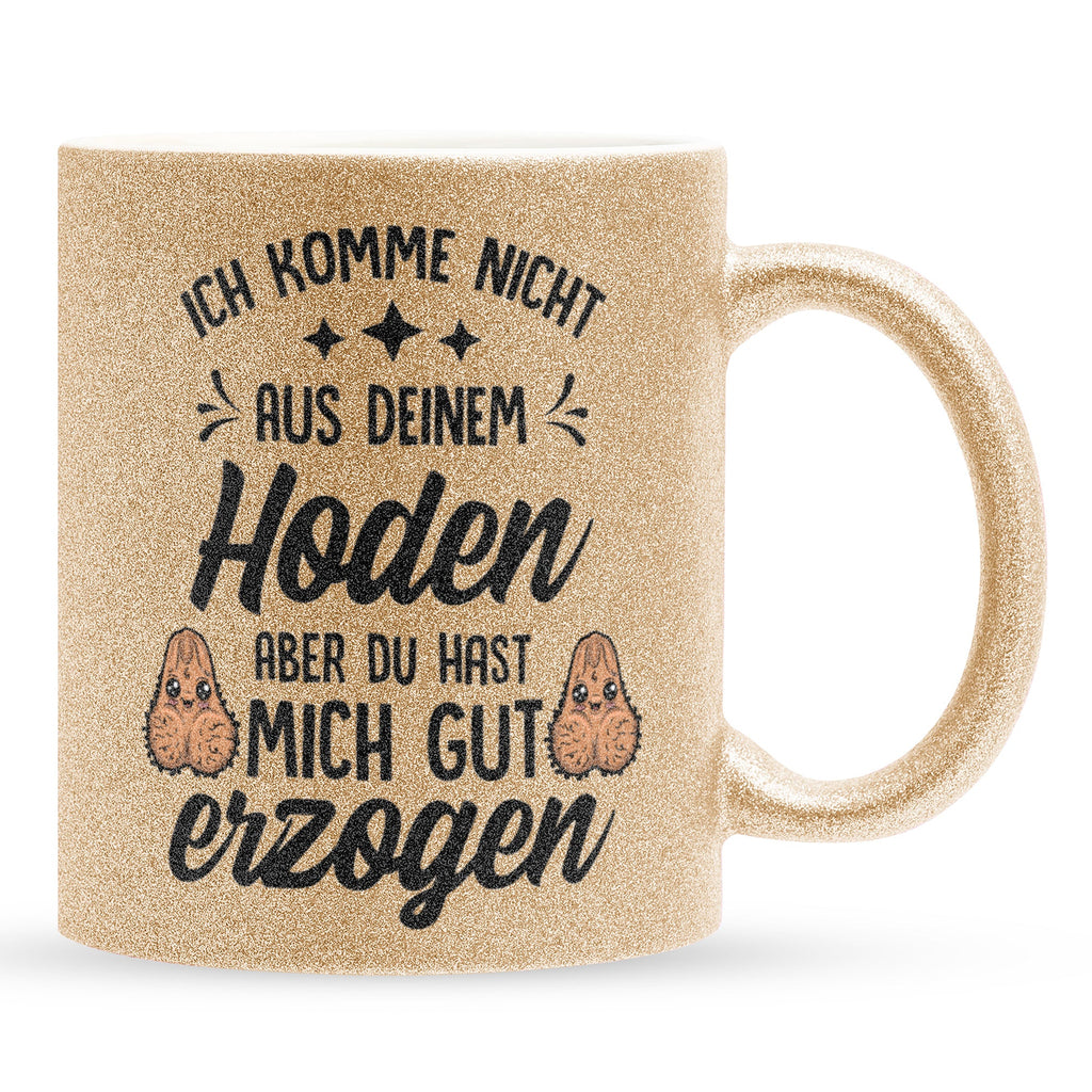 22Feels® Stiefvater Geschenk - Glitzertasse mit Spruch (Gold, 320ml)-Glitzertasse Gold 320ml-22Feels