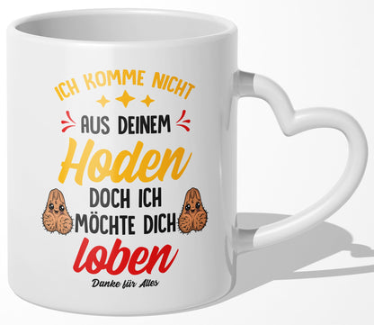 22Feels® Stiefvater Geschenk - Tasse mit Spruch: Ich möchte dich loben (Herzhenkel, Weiss, 320ml)-Tasse Weiss Herzhenkel 320ml-22Feels