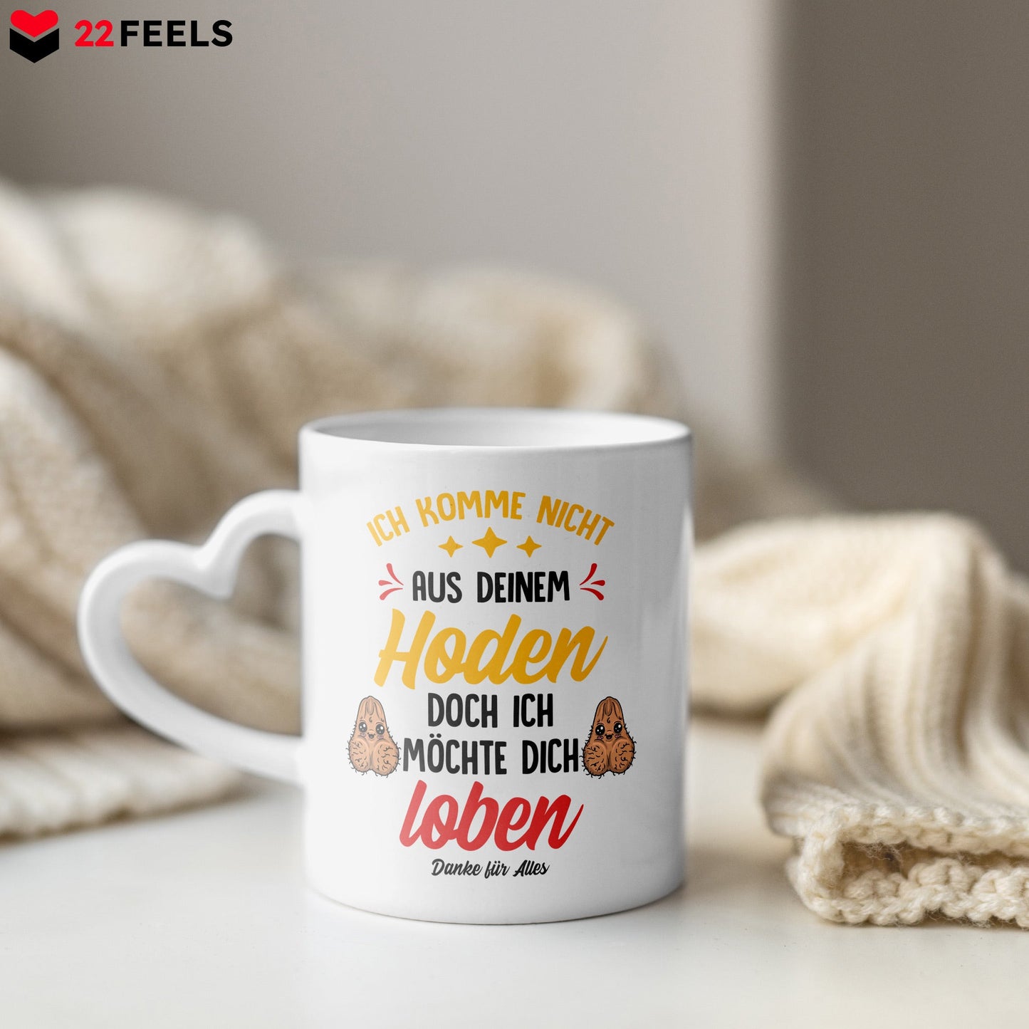 22Feels® Stiefvater Geschenk - Tasse mit Spruch: Ich möchte dich loben (Herzhenkel, Weiss, 320ml)-Tasse Weiss Herzhenkel 320ml-22Feels