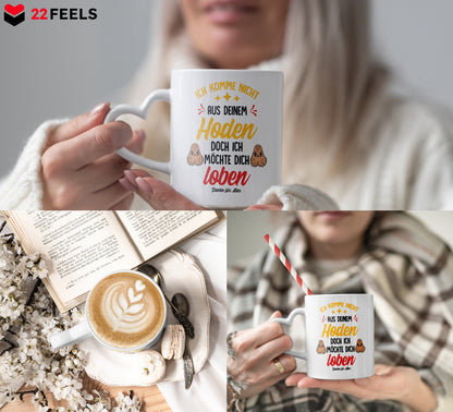 22Feels® Stiefvater Geschenk - Tasse mit Spruch: Ich möchte dich loben (Herzhenkel, Weiss, 320ml)-Tasse Weiss Herzhenkel 320ml-22Feels