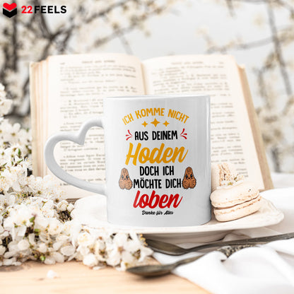 22Feels® Stiefvater Geschenk - Tasse mit Spruch: Ich möchte dich loben (Herzhenkel, Weiss, 320ml)-Tasse Weiss Herzhenkel 320ml-22Feels