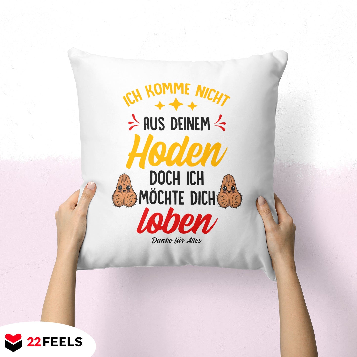 22Feels® Stiefvater Geschenk - Kissen mit Spruch (Weiss 40x40cm)-Kissen Weiss 40x40-22Feels