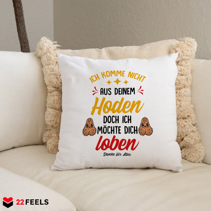 22Feels® Stiefvater Geschenk - Kissen mit Spruch (Weiss 40x40cm)-Kissen Weiss 40x40-22Feels