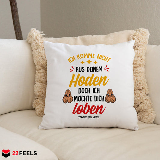 22Feels® Stiefvater Geschenk - Kissen mit Spruch (Weiss 40x40cm)-Kissen Weiss 40x40-22Feels