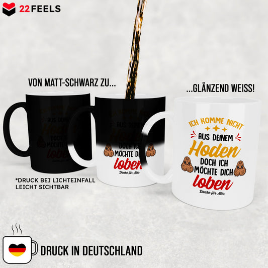 22Feels® Stiefvater Geschenk - Zaubertasse mit Spruch (Matt-Schwarz und Weiss, 320ml)-Farbwechsel Tasse Matt 320ml-22Feels