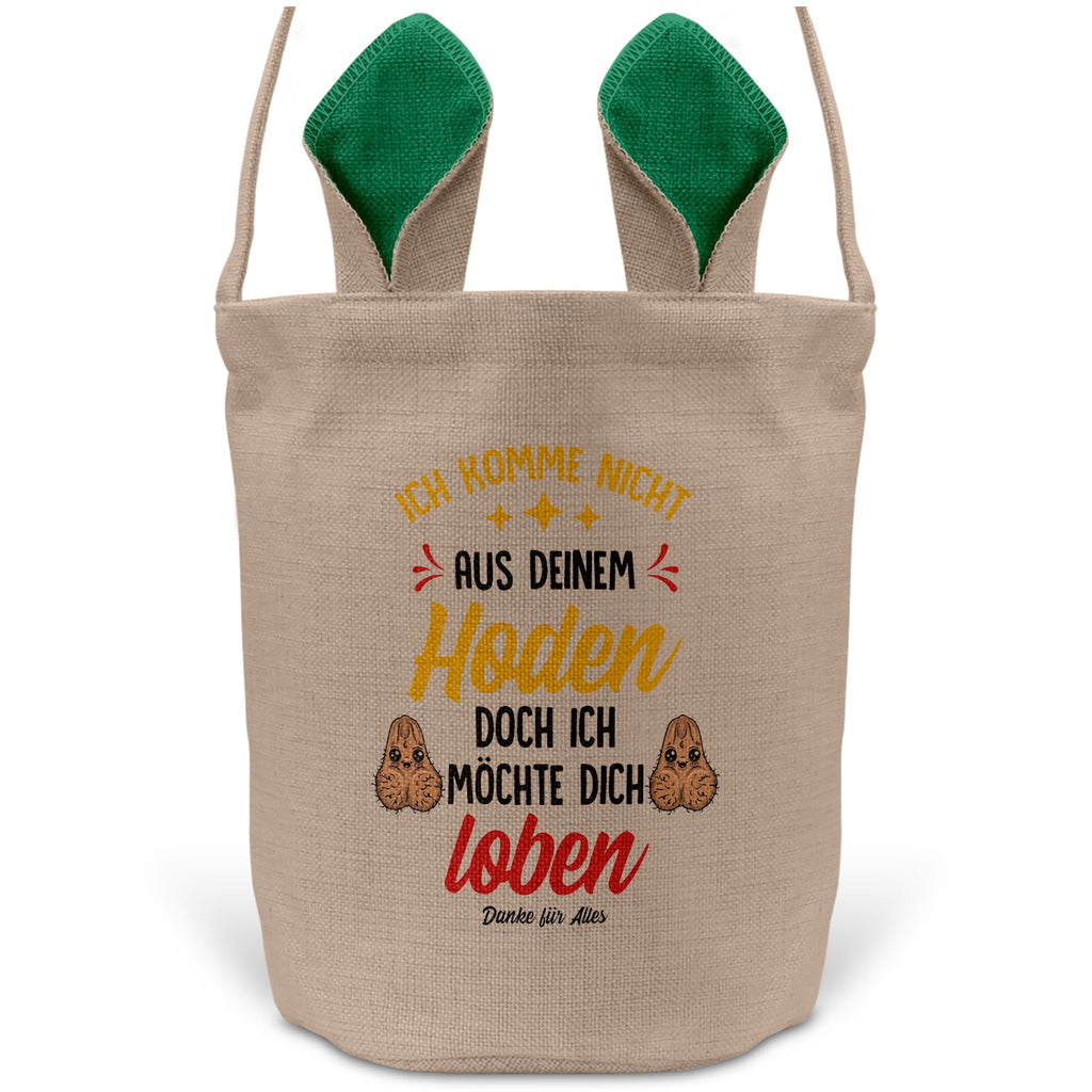 22Feels® Stiefpapa Stiefvater Osterkorb mit Henkel Ostergeschenk Tragetasche Ostern Deko Osternest Körbchen Hasenohren (Beige/Grün)-Ostern Tragetasche-22Feels