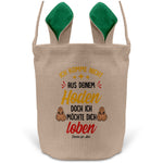22Feels® Stiefpapa Stiefvater Osterkorb mit Henkel Ostergeschenk Tragetasche Ostern Deko Osternest Körbchen Hasenohren (Beige/Grün)-Ostern Tragetasche-22Feels