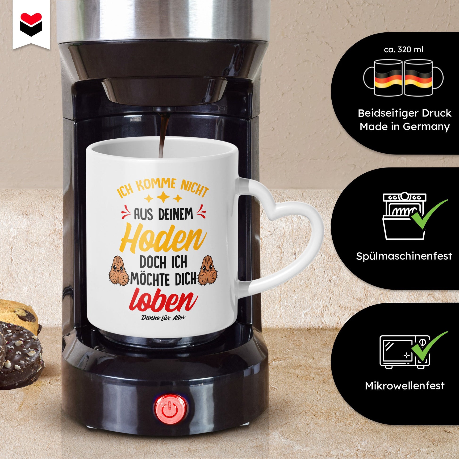 22Feels® Stiefvater Geschenk - Tasse mit Spruch: Ich möchte dich loben (Herzhenkel, Weiss, 320ml)-Tasse Weiss Herzhenkel 320ml-22Feels