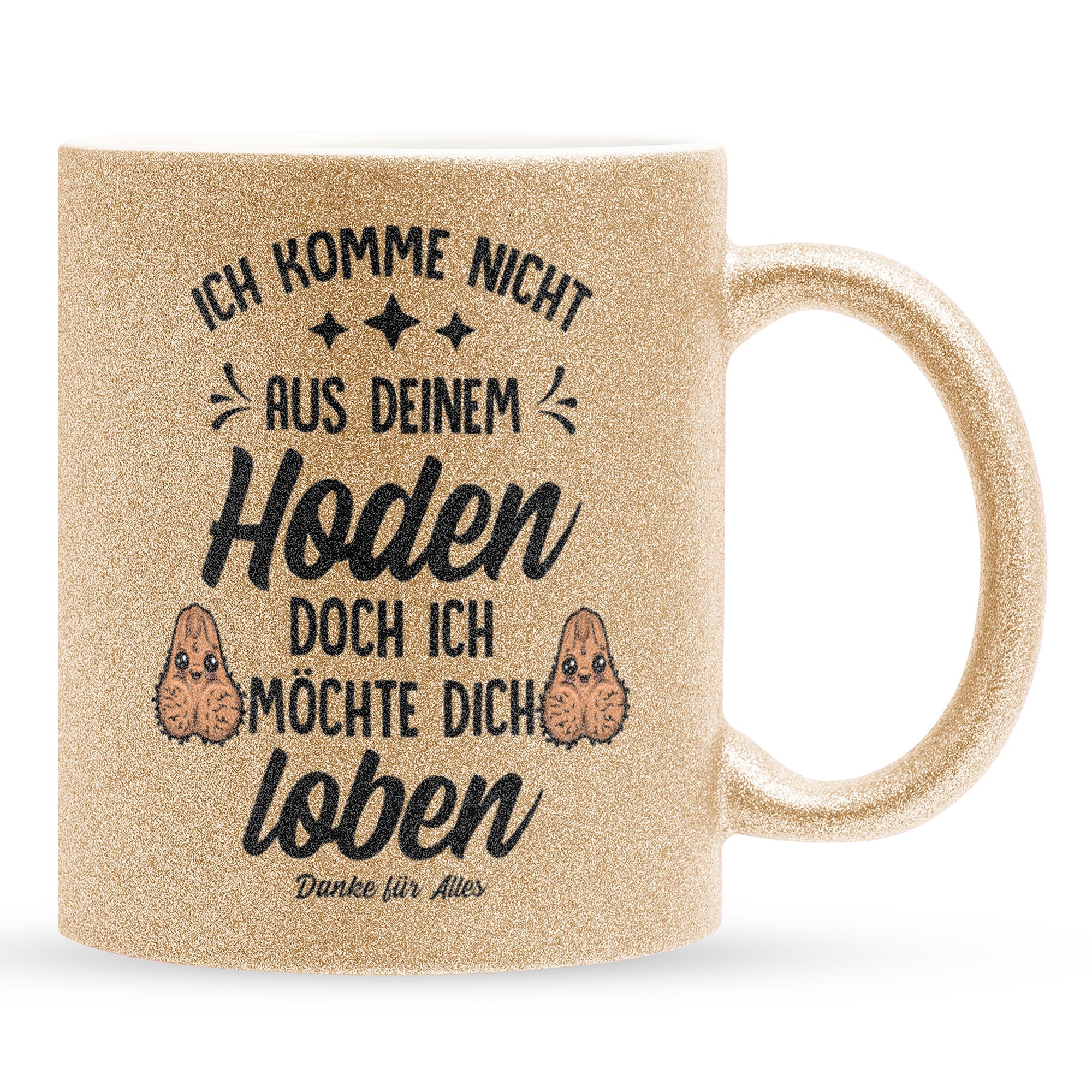 22Feels® Stiefvater Geschenk - Glitzertasse mit Spruch (Gold, 320ml)-Glitzertasse Gold 320ml-22Feels