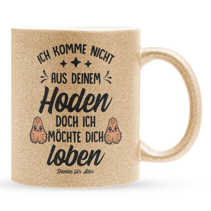 22Feels® Stiefvater Geschenk - Glitzertasse mit Spruch (Gold, 320ml)-Glitzertasse Gold 320ml-22Feels