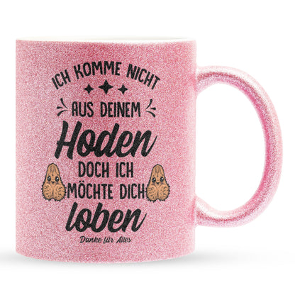 22Feels® Stiefvater Geschenk - Glitzertasse mit Spruch (Pink, 320ml)-Glitzertasse Pink 320ml-22Feels