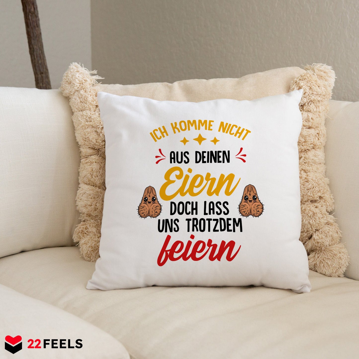 22Feels® Stiefvater Geschenk - Kissen mit Spruch (Weiss 40x40cm)-Kissen Weiss 40x40-22Feels