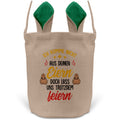 22Feels® Stiefpapa Stiefvater Osterkorb mit Henkel Ostergeschenk Tragetasche Ostern Deko Osternest Körbchen Hasenohren (Beige/Grün)-Ostern Tragetasche-22Feels