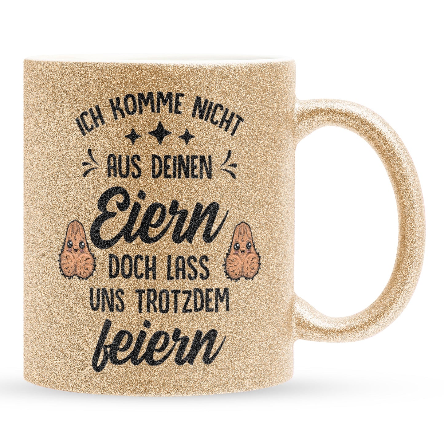 22Feels® Stiefvater Geschenk - Glitzertasse mit Spruch (Gold, 320ml)-Glitzertasse Gold 320ml-22Feels