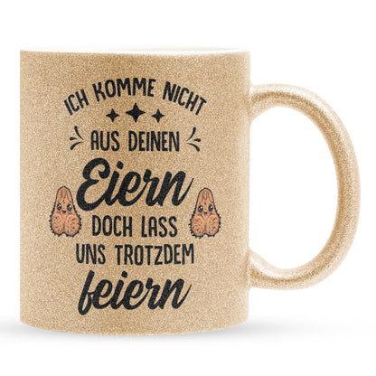 22Feels® Stiefvater Geschenk - Glitzertasse mit Spruch (Gold, 320ml)-Glitzertasse Gold 320ml-22Feels