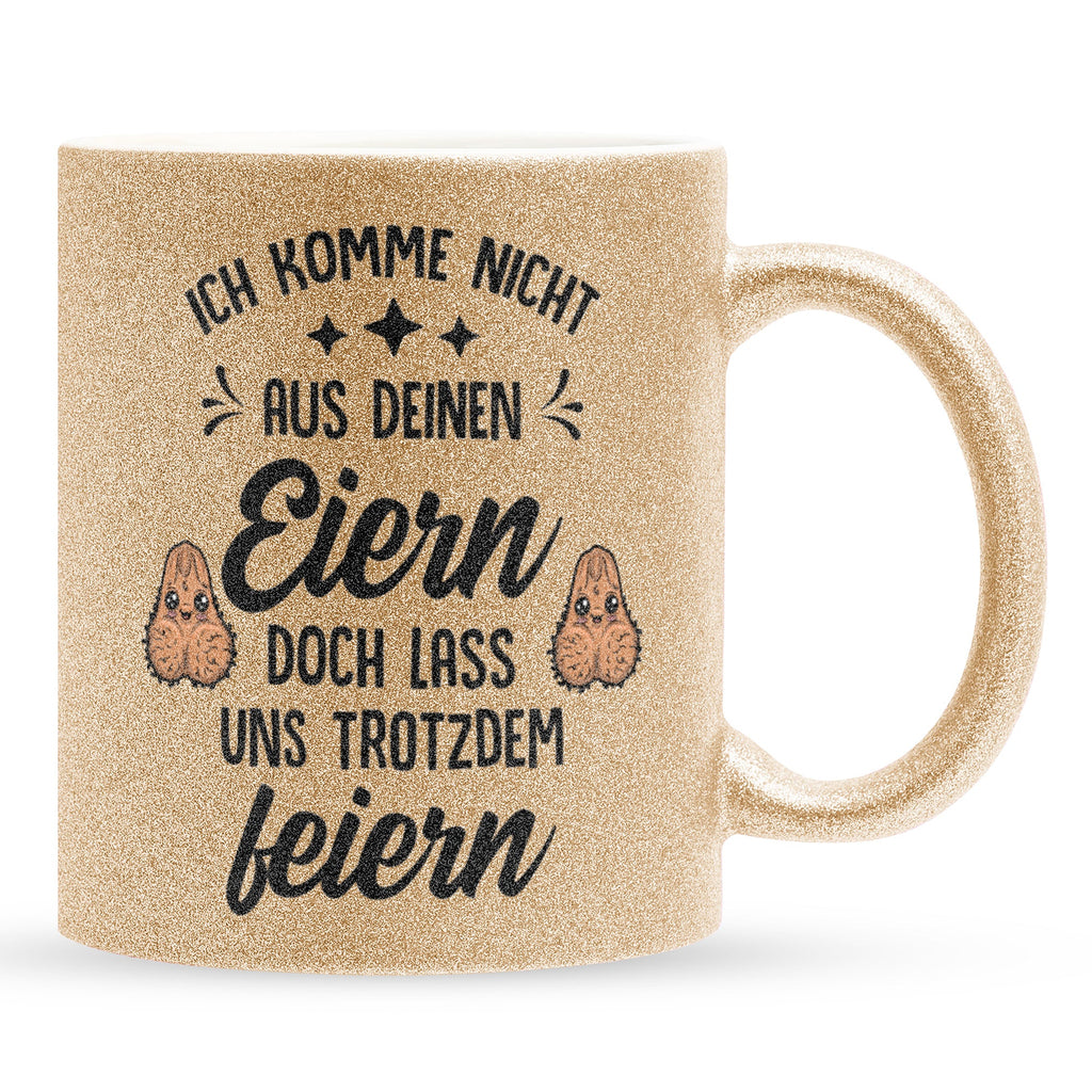 22Feels® Stiefvater Geschenk - Glitzertasse mit Spruch (Gold, 320ml)-Glitzertasse Gold 320ml-22Feels