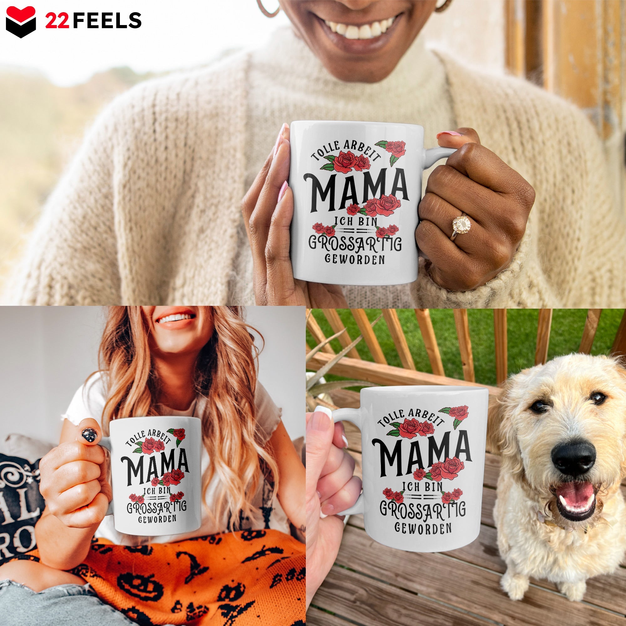 22Feels® Geschenk für Mamas - Tasse mit Spruch (Weiss, 320ml)-Weisse Tasse 320ml-22Feels