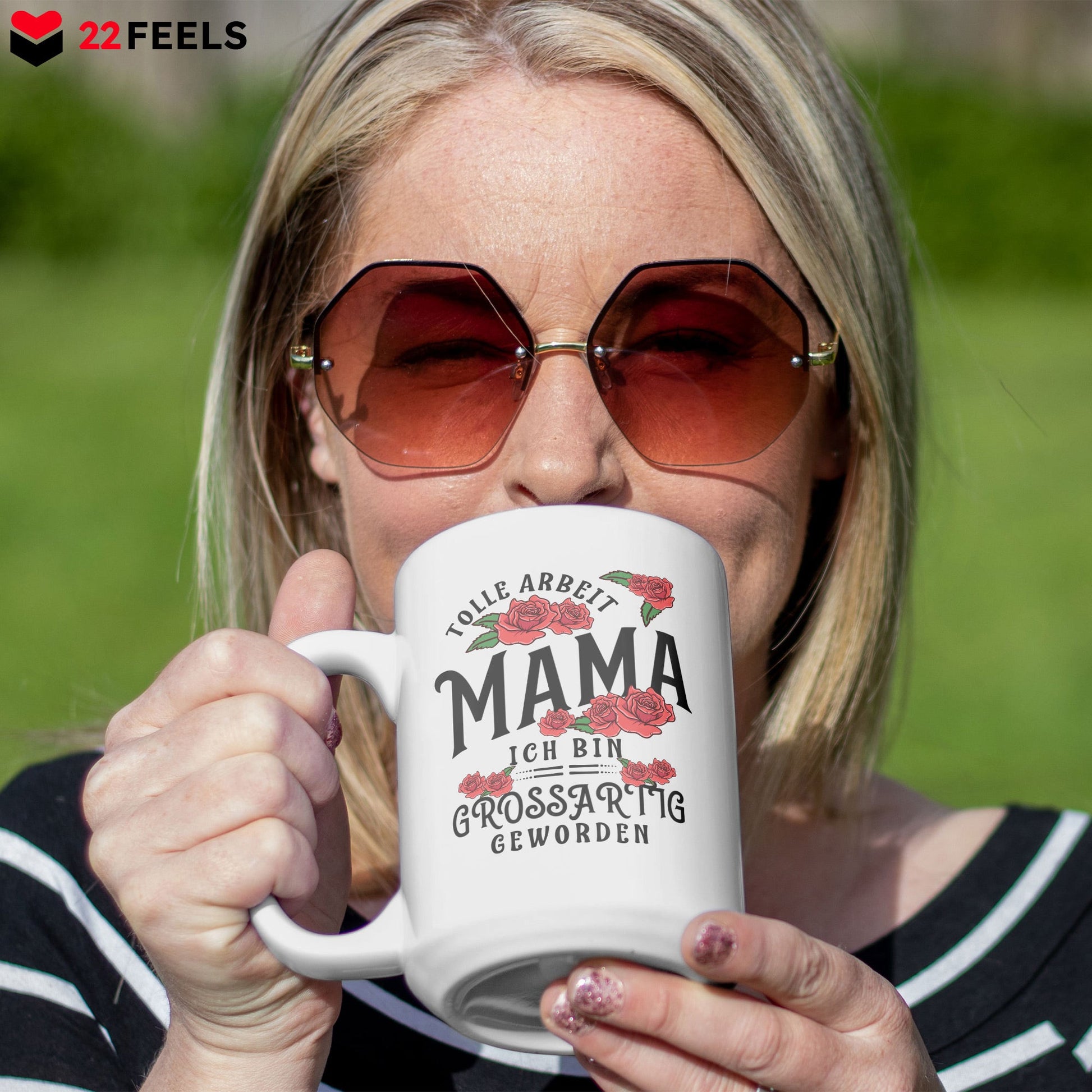 22Feels® Mama Geschenk - XL Tasse mit Spruch (Weiss, 440ml)-Weisse XL Tasse 440ml-22Feels