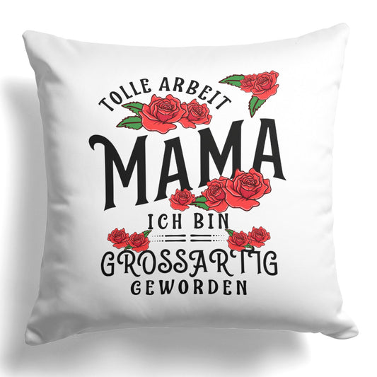 22Feels® Mama Geschenk - Kissen mit Spruch (Weiss 40x40cm)-Kissen Weiss 40x40-22Feels