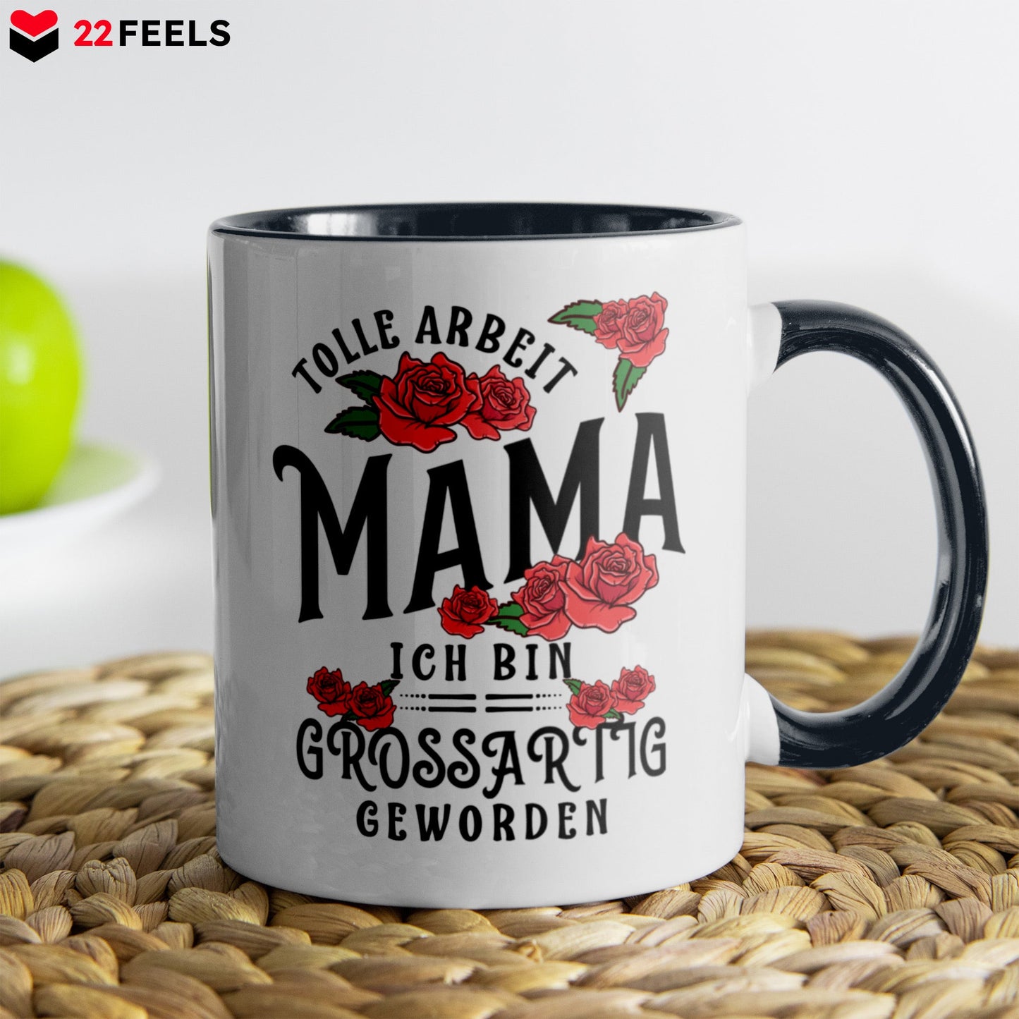22Feels® Mama Geschenk - Tasse mit Spruch (Weiss-Schwarz, 320ml)-TwoTone Tasse Weiss-Schwarz 320ml-22Feels