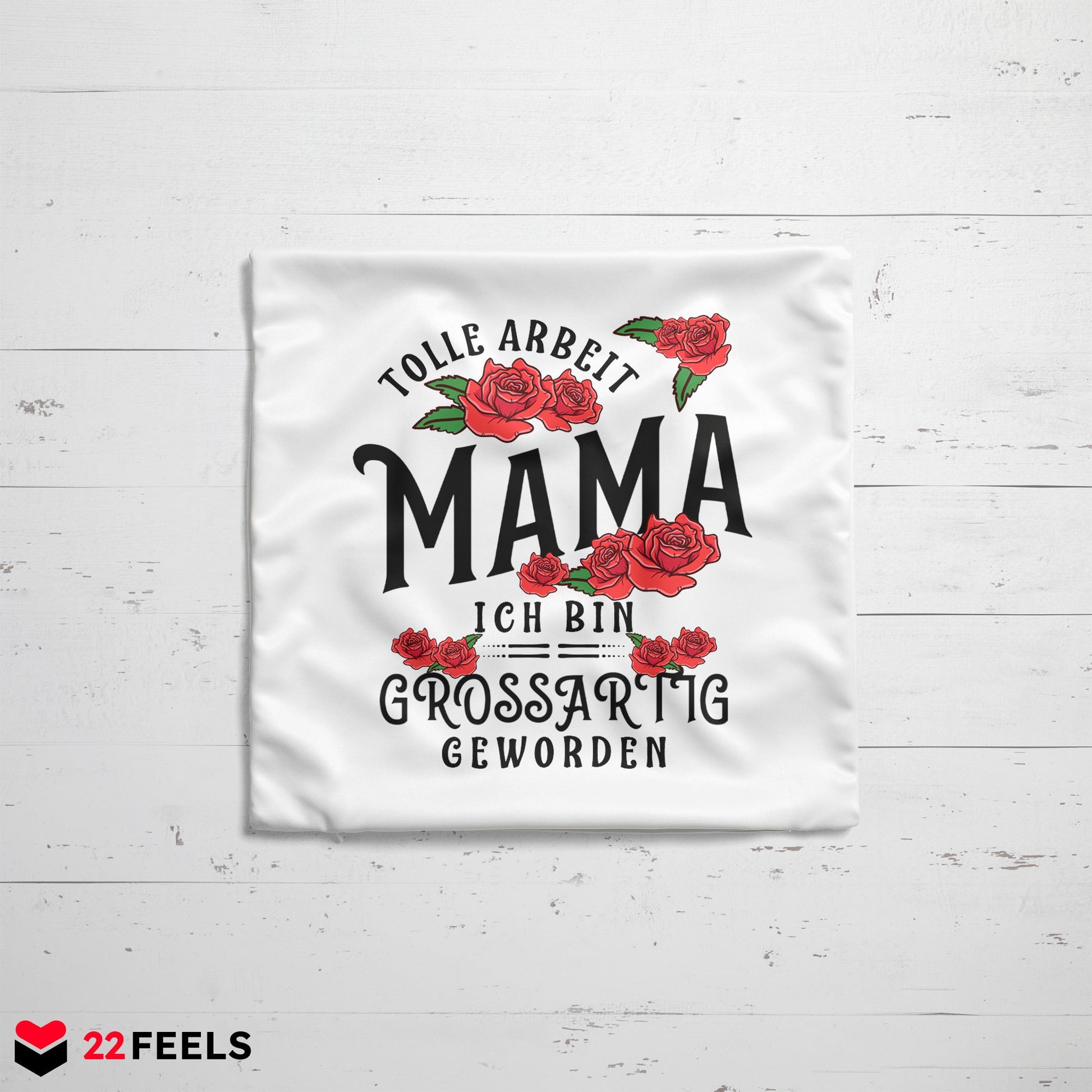 22Feels® Mama Geschenk - Kissen mit Spruch (Weiss 40x40cm)-Kissen Weiss 40x40-22Feels
